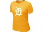 Women MLB Detroit Tigers Heathered Yellow Nike Blended T-Shirt