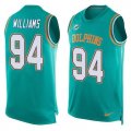 Nike Miami Dolphins #94 Mario Williams Aqua Green Team Color Men Stitched NFL Limited Tank Top Jersey