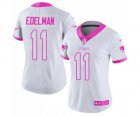 Women's Nike New England Patriots #11 Julian Edelman Limited Rush Fashion Pink NFL Jersey