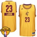 Men's Adidas Cleveland Cavaliers #23 LeBron James Swingman Gold 2014-15 Christmas Day 2016 The Finals Patch NBA Jersey