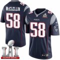 Youth Nike New England Patriots #58 Shea McClellin Elite Navy Blue Team Color Super Bowl LI 51 NFL Jersey