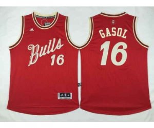 nba chicago bulls #16 gasol red[2015 Christmas edition]