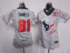 Nike Women nfl Houston Texans #81 daniels jerseys[fem fan zebra 10 anniversary]