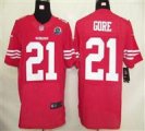 Nike 49ers #21 Frank Gore Red Team Color With Hall of Fame 50th Patch NFL Elite Jersey