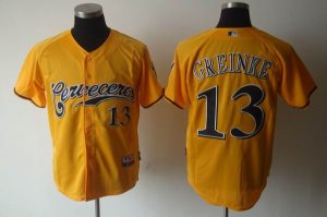 mlb Milwaukee Brewers #13 Zack Greinke yellow