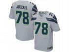 Mens Nike Seattle Seahawks #78 Luke Joeckel Elite Grey Alternate NFL Jersey
