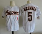 Mens Houston Astros #5 Jeff Bagwell White Cooperstown Collection Jersey