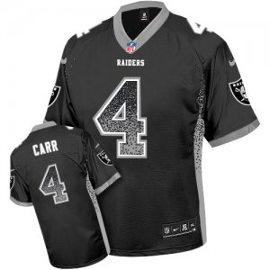 Nike Oakland Raiders #4 Derek Carr Black Mens Stitched NFL Elite Drift Fashion Jersey