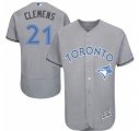 Mens Toronto Blue Jays #21 Roger Clemens Grey Flexbase Authentic Collection 2016 Fathers Day Stitched Baseball Jersey