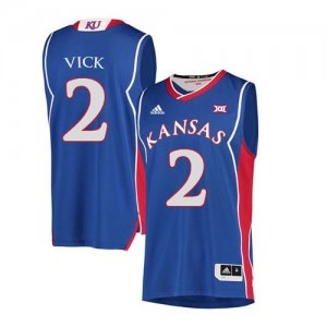 Kansas Jayhawks #2 Lagerald Vick Blue Throwback College Basketball Jersey