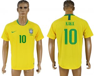 Brazil 10 KAKA Home 2018 FIFA World Cup Thailand Soccer Jersey