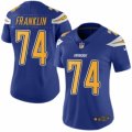 Women's Nike San Diego Chargers #74 Orlando Franklin Limited Electric Blue Rush NFL Jersey