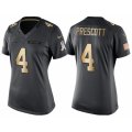 Womens Dallas Cowboys #4 Dak Prescott Anthracite Gold Special Edition Salute to Service Jersey