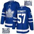 Men Toronto Maple Leafs #57 Travis Dermott Blue Glittery Edition Adidas Jersey