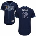 Mens Majestic Tampa Bay Rays #12 Wade Boggs Navy Blue Flexbase Authentic Collection MLB Jerse