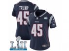 Women Nike New England Patriots #45 Donald Trump Navy Blue Team Color Vapor Untouchable Limited Player Super Bowl LII NFL Jersey