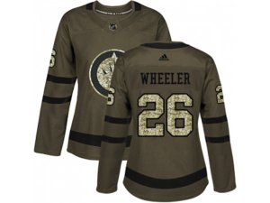 Women Adidas Winnipeg Jets #26 Blake Wheeler Green Salute to Service Stitched NHL Jersey