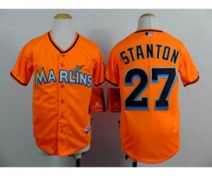 Youth mlb jerseys florida marlins #27 stanton orange