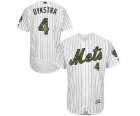 Men's Majestic New York Mets #4 Lenny Dykstra Authentic White 2016 Memorial Day Fashion Flex Base MLB Jersey