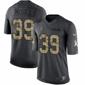 Mens Nike Oakland Raiders #39 Keith McGill Limited Black 2016 Salute to Service NFL Jersey