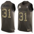 Mens Nike Pittsburgh Steelers #31 Ross Cockrell Limited Green Salute to Service Tank Top NFL Jersey