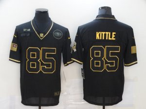 Nike 49ers #85 George Kittle Black Gold 2020 Salute To Service Limited Jersey