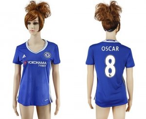 Womens Chelsea #8 Oscar Home Soccer Club Jersey