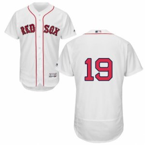 Men\'s Majestic Boston Red Sox #19 Fred Lynn White Flexbase Authentic Collection MLB Jersey
