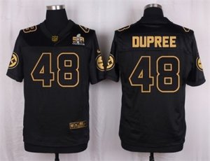 Nike Pittsburgh Steelers #48 Bud Dupree Black Pro Line Gold Collection Jersey(Elite)