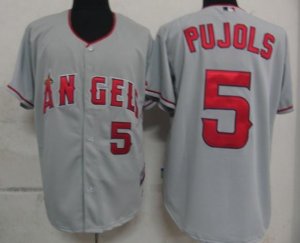 mlb los angeles angels #5 pujols grey