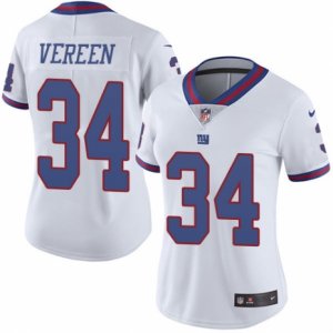 Women\'s Nike New York Giants #34 Shane Vereen Limited White Rush NFL Jersey