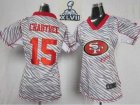 2013 Super Bowl XLVII Women NEW NFL San Francisco 49ers #15 Michael Crabtree FEM FAN Zebra Jerseys