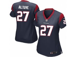 Women Nike Houston Texans #27 Jose Altuve Game Navy Blue Team Color NFL Jersey