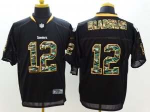 Nike Pittsburgh Steelers #12 Terry Bradshaw Black jerseys(Elite Camo Fashion)