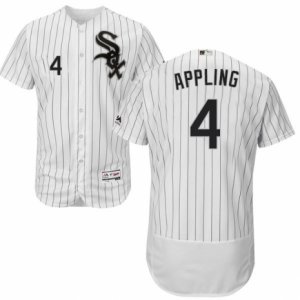 Men\'s Majestic Chicago White Sox #4 Luke Appling White Black Flexbase Authentic Collection MLB Jersey