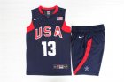 Team USA Basketball #13 Chris Paul Navy Nike Stitched Jersey(With Shorts)