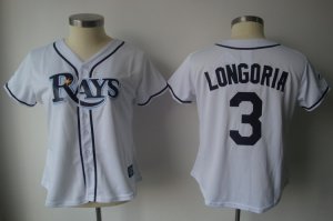 MLB Women Jerseys Tampa Bay Rays #3 longoria white