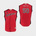 American League #50 Mookie Betts Red Youth 2019 MLB All-Star Game Workout Player Jersey