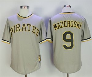 Pirates #9 Bill Mazeroski Gray Cooperstown Collection Cool Base Jersey