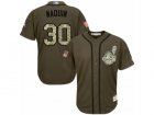 Youth Majestic Cleveland Indians #30 Tyler Naquin Authentic Green Salute to Service MLB Jersey