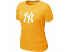 Women MLB New York Yankees Heathered Yellow Nike Blended T-Shirt