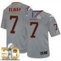 Nike Denver Broncos #7 John Elway Lights Out Grey Super Bowl 50 Men Stitched NFL Elite Jersey