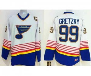 nhl jerseys st. louis blues #99 gretzky white[patch C]