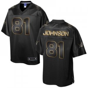 Nike Detroit Lions #81 Calvin Johnson Pro Line Black Gold Collection Jersey(Game)