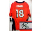 Nike Denver Broncos #18 Peyton Manning Orange Jerseys(Signed Elite)