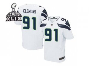 2015 Super Bowl XLIX Nike jerseys seattle seahawks #91 clemons white[Elite]