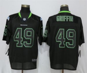 Nike Seahawks #49 Shaquill Griffin Black Lights Out Elite Jersey