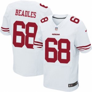 Mens Nike San Francisco 49ers #68 Zane Beadles Elite White NFL Jersey