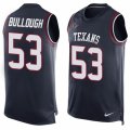 Mens Nike Houston Texans #53 Max Bullough Limited Navy Blue Player Name & Number Tank Top NFL Jersey