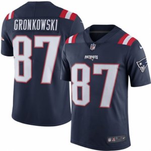 Youth Nike New England Patriots #87 Rob Gronkowski Limited Navy Blue Rush NFL Jersey